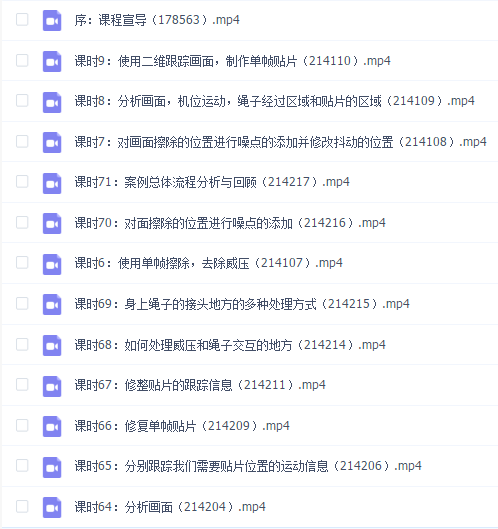 影视后期《威亚擦除》高级实例课程【实战讲解】