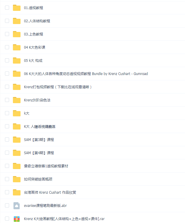 台湾画师 Krenz Cushart (K大)课程集合(送作品集)